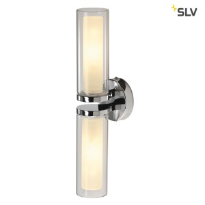 SLV WL106 WANDLAMP E14 2 x 25 Watt E14 CHROOM DUBBEL GLAS 149492