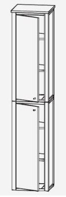 OAK 4U ELEMENTS HERMES KOLOMKAST MET 2 DEUREN 45 cm H 180 cm LINKS KLEUR AH-KDKD-4L