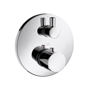 HANSGROHE AXOR UNO AFWERKSET VOOR DOUCHE INBOUWTHERMOSTAAT MET AFSLUITKRAAN EN OMSTELLER GEBORSTELD BRONS 38720140