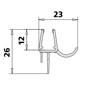 KERMI DIGA SPATWATERDICHTING HORIZONTAAL VOOR TB LENGTE 985 mm 2534117